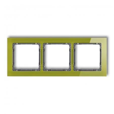 Ramki-potrojne - zielona potrójna ramka z efektem grafitowy spód deco 2-11-drs-3 karlik 