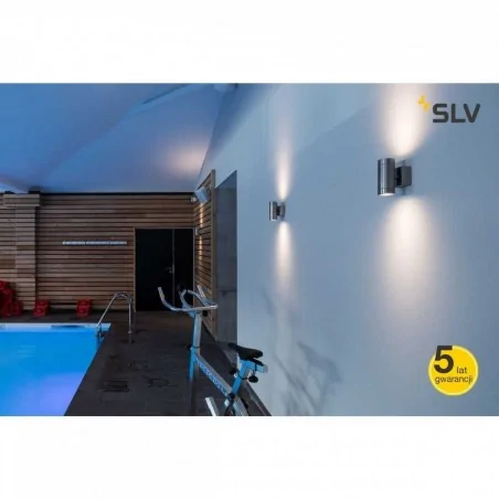 Kinkiety-zewnetrzne - kinkiet led okrągły stal nierdzewna 8,7w 3000k 510lm astina steel led 233312 slv 