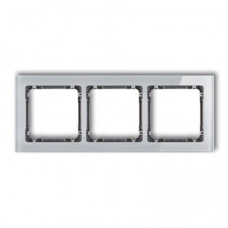 Ramki-potrojne - potrójna ramka z efektem szkła szara/grafit 15-11-drs-3 deco karlik 