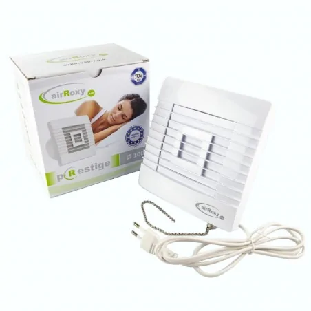 Wentylatory-z-zaluzja - wentylator ścienny z wyłącznikiem pociąganym z żaluzją grawitacyjną 01-026 100 zg ps prestige airroxy 