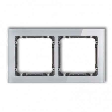 Ramki-podwojne - szara/grafitowa ramka podwójna z efektem szkła 15-11-drs-2 deco karlik 