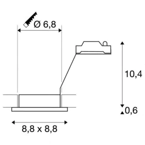 Oprawy-sufitowe - podtynkowa oprawa sufitowa led kwadrat chrom dolix out gu10 square slv 