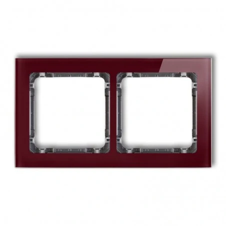 Ramki-podwojne - ramka podwójna efekt szkła bordowa/grafit 14-11-drs-2 deco karlik 