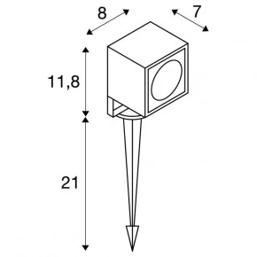 Lampy-ogrodowe-stojace - reflektor ogrodowy antracytowy 3000k ip65 6.7w cob led nautilus square led 231035 slv 