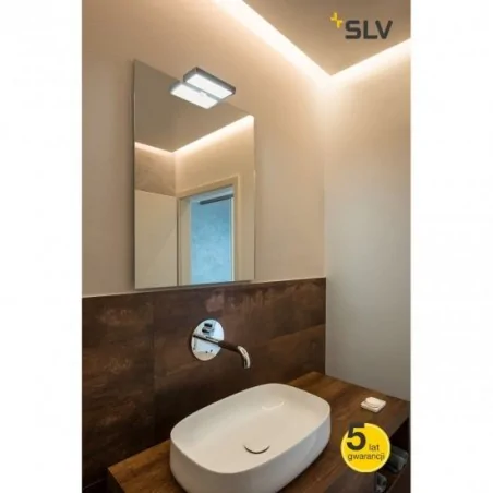 Kinkiety-lazienkowe - kinkiet nad lustro dorisa led prostokątny chrom 4000k ip44 slv 