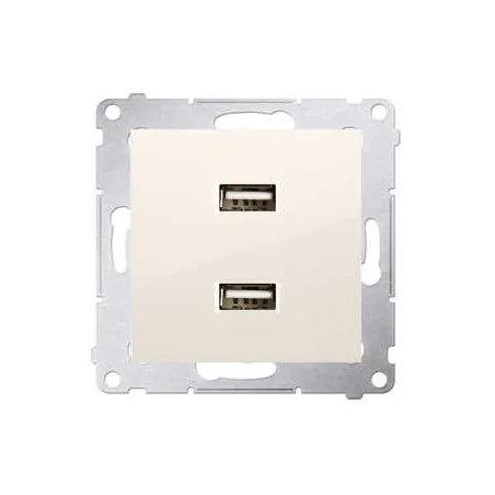 Ladowarki-usb - gniazdo z ładowarką usb podwójne kremowe dc2usb.01/41 simon 54 kontakt-simon 