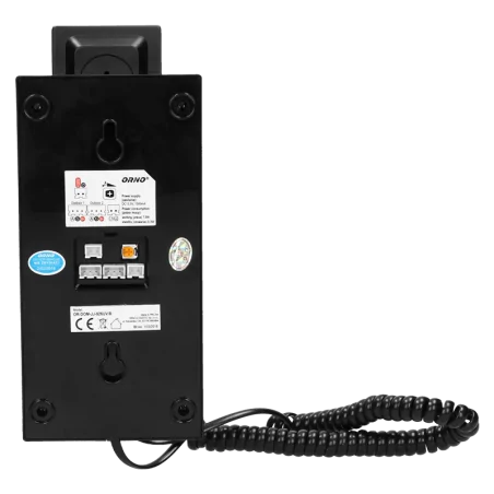 Domofony - zestaw domofonowy jednorodzinny wandaloodporny fornax czarny orno 