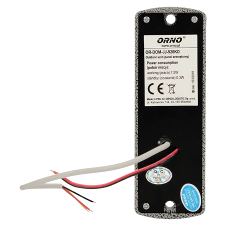 Domofony - zestaw domofonowy jednorodzinny wandaloodporny fornax czarny orno 