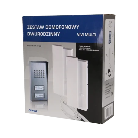 Domofony - zestaw domofonowy dwurodzinny natynkowy vivi multi or-dom-sv-922 orno 