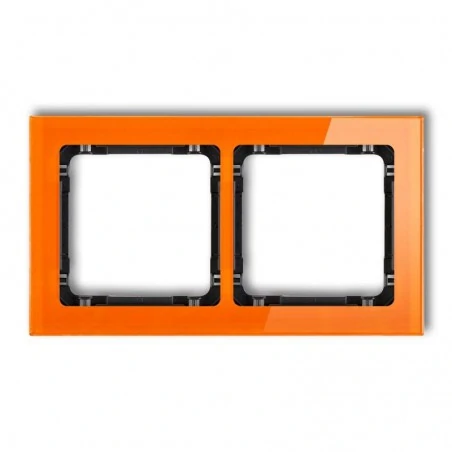 Ramki-podwojne - podwójna ramka pomarańczowa/czarna efekt szkła 13-12-drs-2 deco karlik 