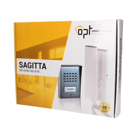 Domofony - jednorodzinny zestaw domofonowy 2-żyłowy natynkowy sagitta  or-dom-sg-918 orno 