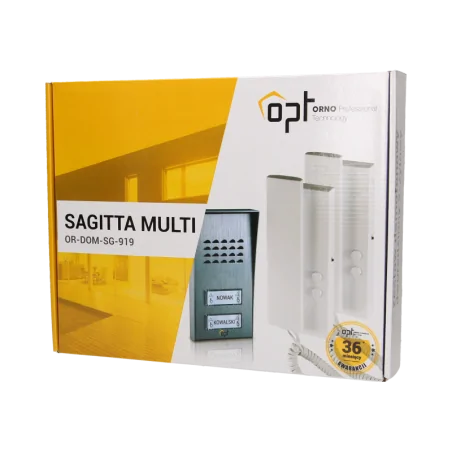 Domofony - zestaw domofonowy dwurodzinny natynkowy sagitta multi or-dom-sg-919 orno 