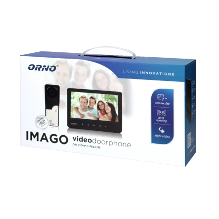 Wideodomofony - zestaw wideodomofonowy imago 7 czarny or-vid-mc-1059/b orno 