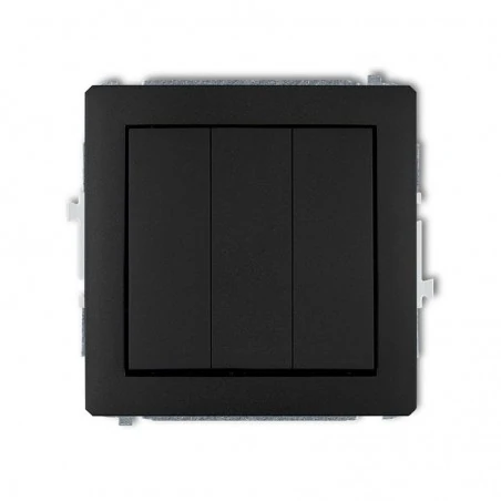 Wylaczniki-potrojne - czarny matowy włącznik potrójny 12dwp-7 deco karlik 