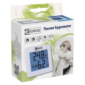 Termometry-i-stacje-pogodowe - termometr z higrometrem i zegarem e0114 emos 