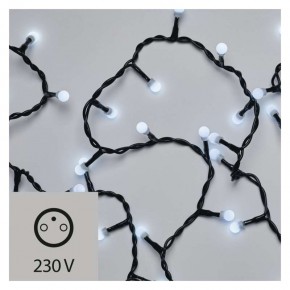 Oswietlenie-choinkowe - lampki choinkowe kulki 10m zimny biały 200xled 12w ip20 zyk0207 emos 