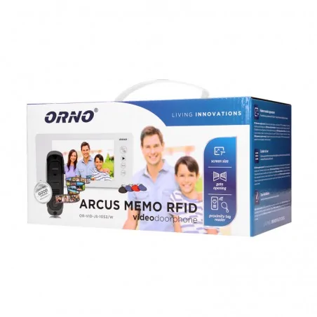 Wideodomofony - zestaw wideodomofonowy arcus rfid 7 czarny or-vid-js-1053/b orno 