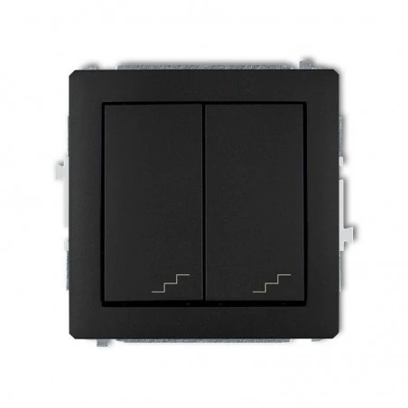 Wylaczniki-schodowe - podwójny włącznik schodowy czarny mat 12dwp-33 deco karlik 