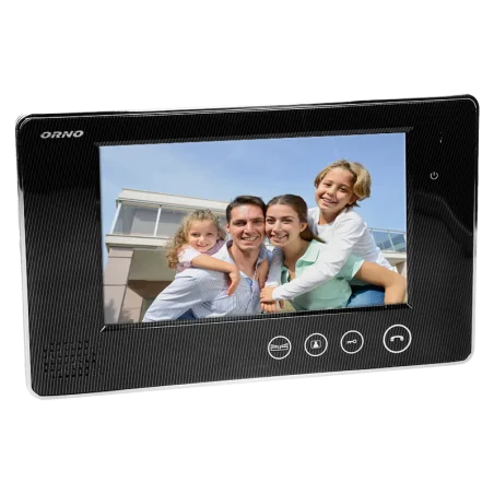 Wideodomofony - zestaw wideodomofonowy z szyfratorem crux 7 czarny or-vid-vp-1049/b orno 