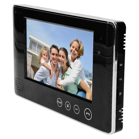 Wideodomofony - zestaw wideodomofonowy z szyfratorem crux 7 czarny or-vid-vp-1049/b orno 