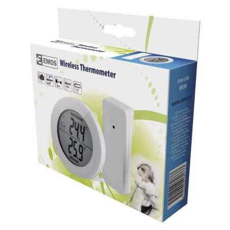 Termometry-i-stacje-pogodowe - termometr na baterie z czujnikiem bezprzewodowym okrągły e0129 emos 