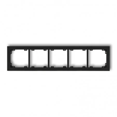 Ramki-pieciokrotne - pięciokrotna czarna matowa ramka instalacyjna 12dr-5 deco karlik 