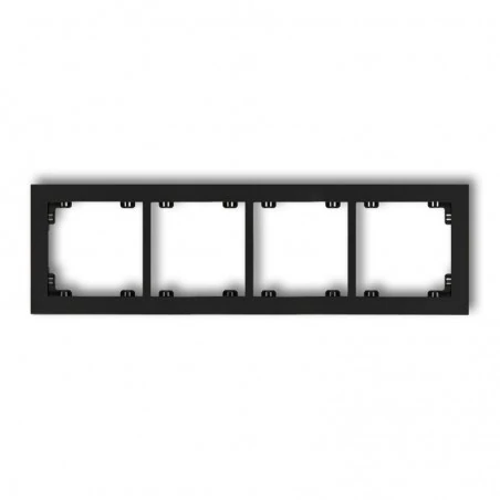 Ramki-poczworne - poczwórna ramka instalacyjna czarna matowa 12dr-4 deco karlik 