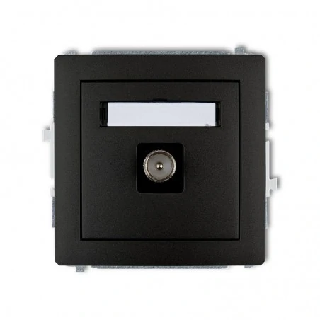 Gniazda-antenowe - czarny matowy mechanizm gniazda antenowego tv 12dgtv-1 deco karlik 