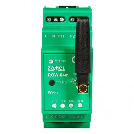 Sterowniki-i-odbiorniki - odbiornik wi-fi 4-kanałowy na szynę row-04m supla zamel 