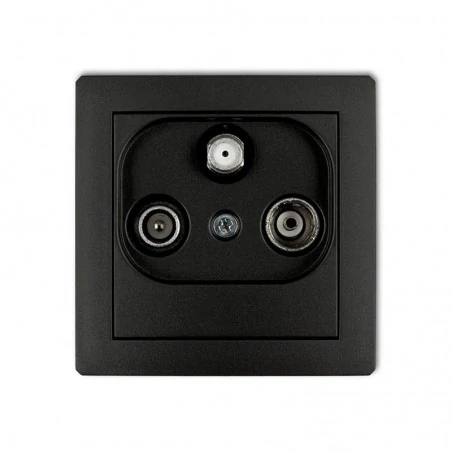 Gniazda-antenowe - czarny matowy mechanizm gniazda rtv-sat końcowego 12dgs deco karlik 