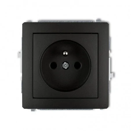 Gniazda-pojedyncze-podtynkowe - czarne matowe gniazdo pojedyncze z uziemieniem 12dgp-1z deco karlik 