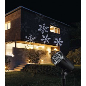 Ozdobne-oswietlenie-do-ogrodu - projektor led białe śnieżynki ip44 zimna biel dcp04 emos 