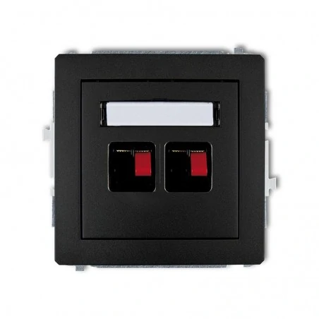 Gniazda-glosnikowe - podwójne gniazdo głośnikowe czarne matowe 12dgg-2 deco karlik 