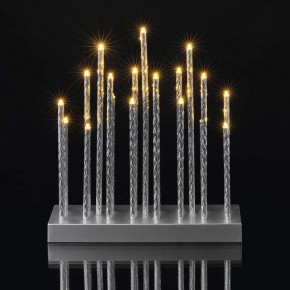 Dekoracje-swiateczne-led - srebrny świecznik na święta na baterie 19 led dcaw02  emos 