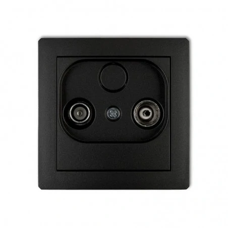 Gniazda-antenowe - czarne matowe gniazdo abonenckie rtv końcowe 2db 12dg2k deco karlik 