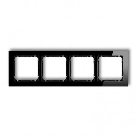 Ramki-poczworne - poczwórna czarna ramka efekt szkła 12-12-drs-4 deco karlik 