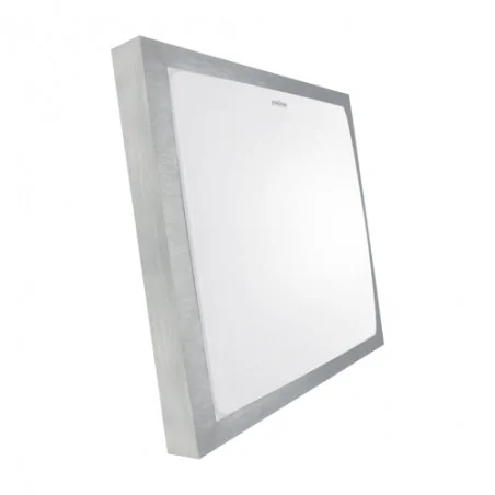 Plafony - srebrna plafoniera smd led alex led d 24w 4000k 03245 ideus 