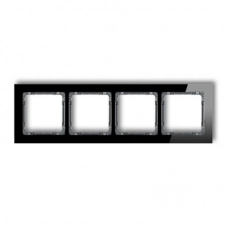 Ramki-poczworne - poczwórna ramka efekt szkła czarna/grafit 12-11-drs-4 deco karlik 