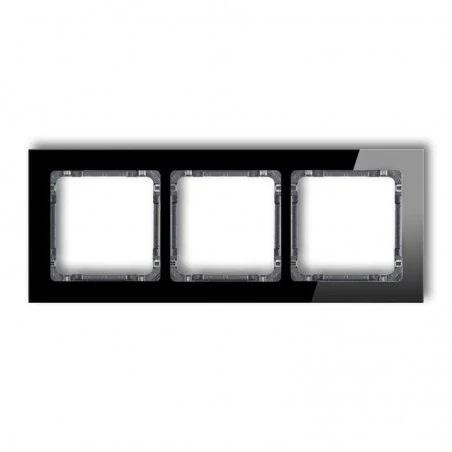 Ramki-potrojne - potrójna ramka z efektem szkła czarna/grafit 12-11-drs-3 deco karlik 