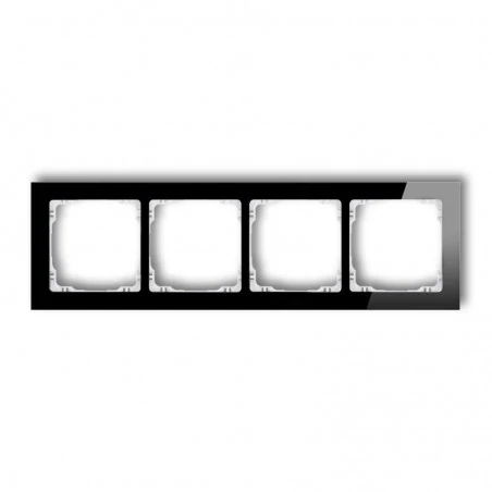 Ramki-poczworne - poczwórna czarna/biała z efektem szkła ramka 12-0-drs-4 deco karlik 