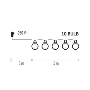 Oswietlenie-choinkowe - girlanda świetlna led mleczne żaróweczki 5m ip44 10x5led 2,25w zy1939 emos 