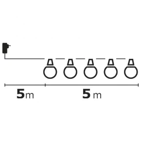 Oswietlenie-choinkowe - girlanda świetlna led mleczne żaróweczki 5m ip44 10x5led 2,25w zy1939 emos 