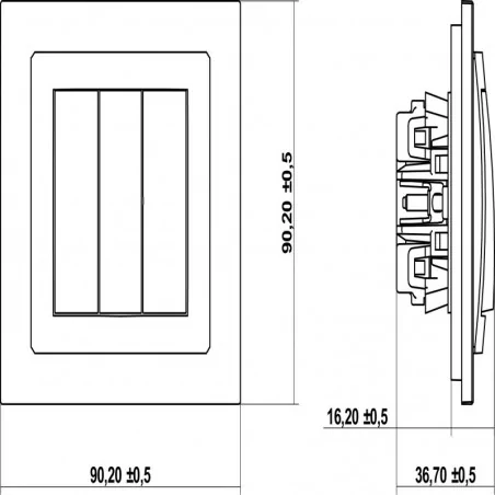 Wylaczniki-potrojne - grafitowy włącznik potrójny 11dwp-7 deco karlik 