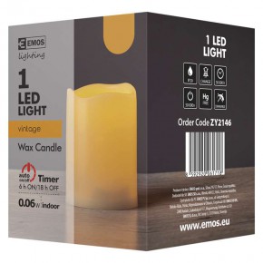 Oswietlenie-choinkowe - świeca led dekoracyjna na baterie 10cm 3xaaa+timer zy2146 emos 