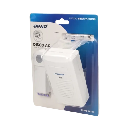 Dzwonki-do-drzwi-bezprzewodowe - dzwonek bezprzewodowy 100m 230v z learning system disco ac orno 