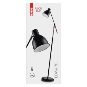 Lampy-stojace - lampa podłogowa minimalistyczna e27 edward 150 cm czarna z7606 emos 