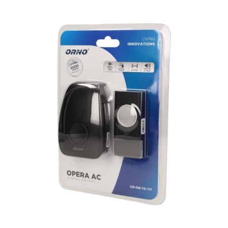 Dzwonki-do-drzwi-bezprzewodowe - dzwonek bezprzewodowy 230v z learning system opera ac or-db-yk-117 orno 