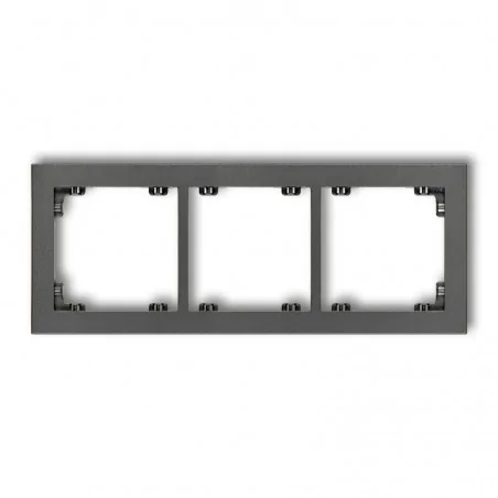 Ramki-potrojne - grafitowa ramka instalacyjna potrójna 11dr-3 deco karlik 