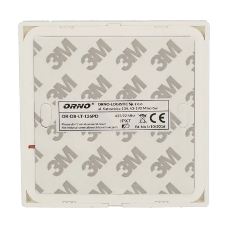 Dzwonki-do-drzwi - dzwonek bezprzewodowy do drzwi 230v z learning system i bezbateryjnym przyciskiem smartek ac or-db-lt-126 orno 