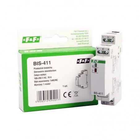 Przekazniki-bistabilne - bis-411 elektroniczny przekaźnik bistabilny impulsowy 230v sterowanie oświetleniem f&f 